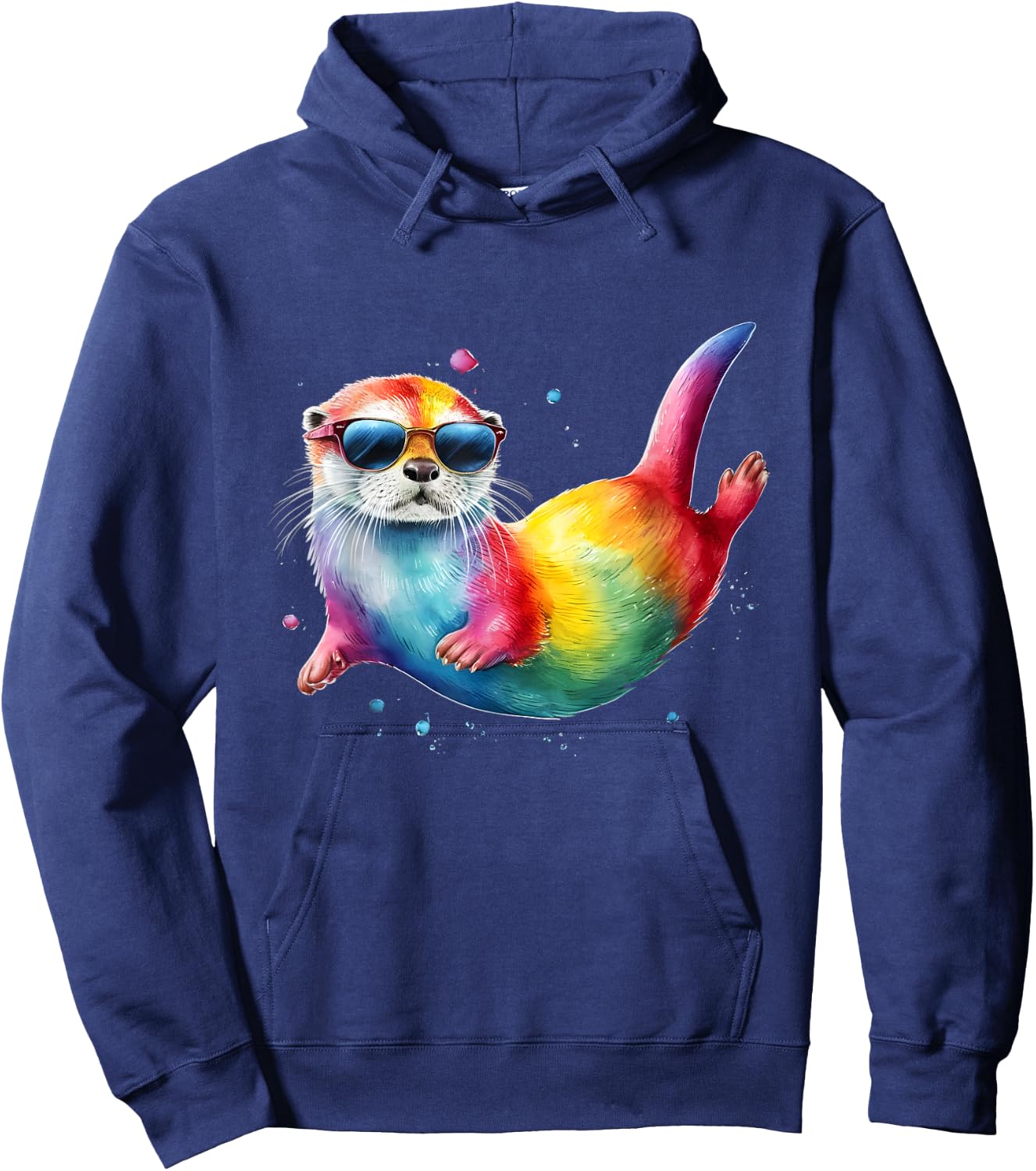 Otter Men Woman Colorful Watercolor Otter Hoodie - Hoodie | Navy