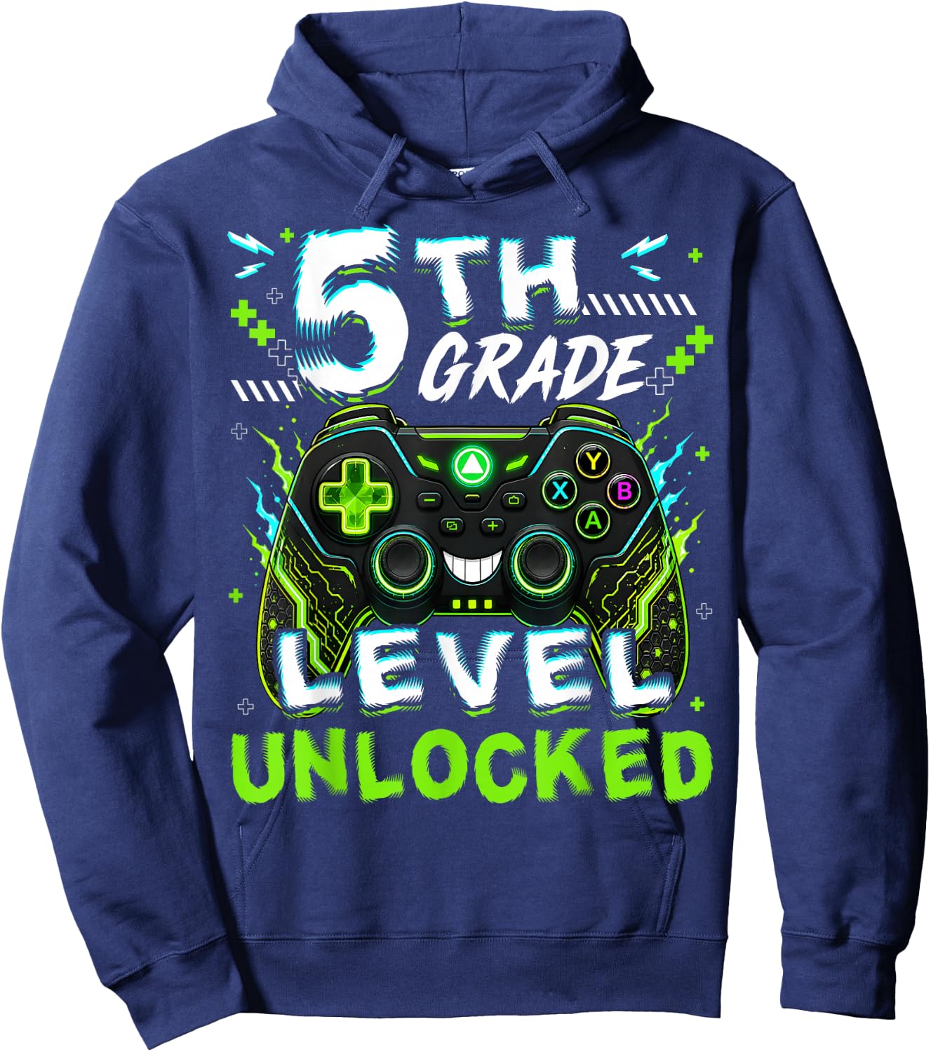 Back to School 5th Grade Level Unlocked Video Gamer Boy Kid Hoodie - Hoodie | Navy