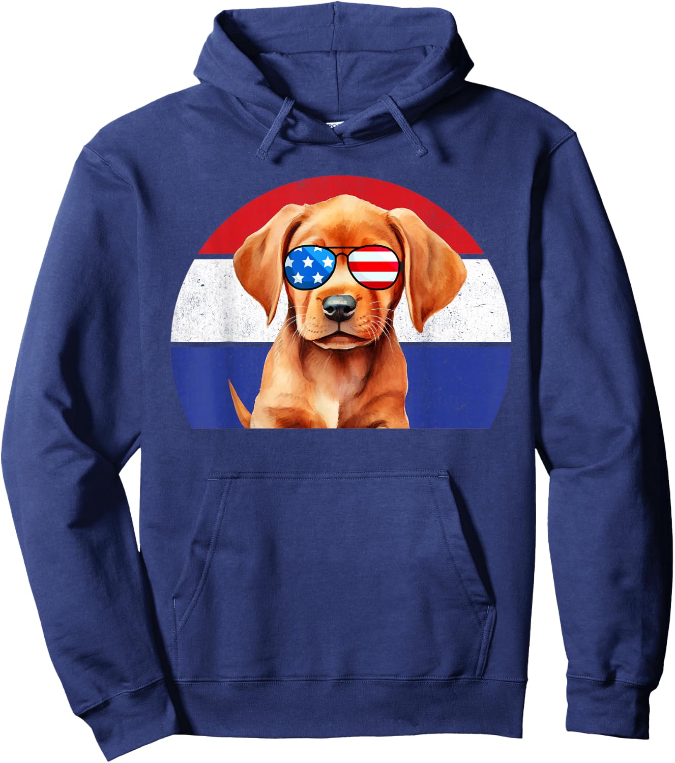 Fox Red Lab Mom Dad Flag Labrador Retriever Hoodie - Hoodie | Navy