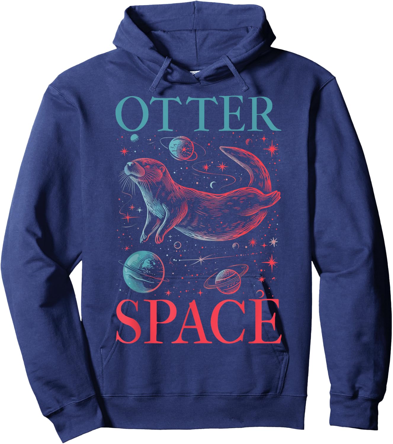 Otter Lover I'm From Otter Space Funny Sea Otter Word Game , black Hoodie - Hoodie | Navy
