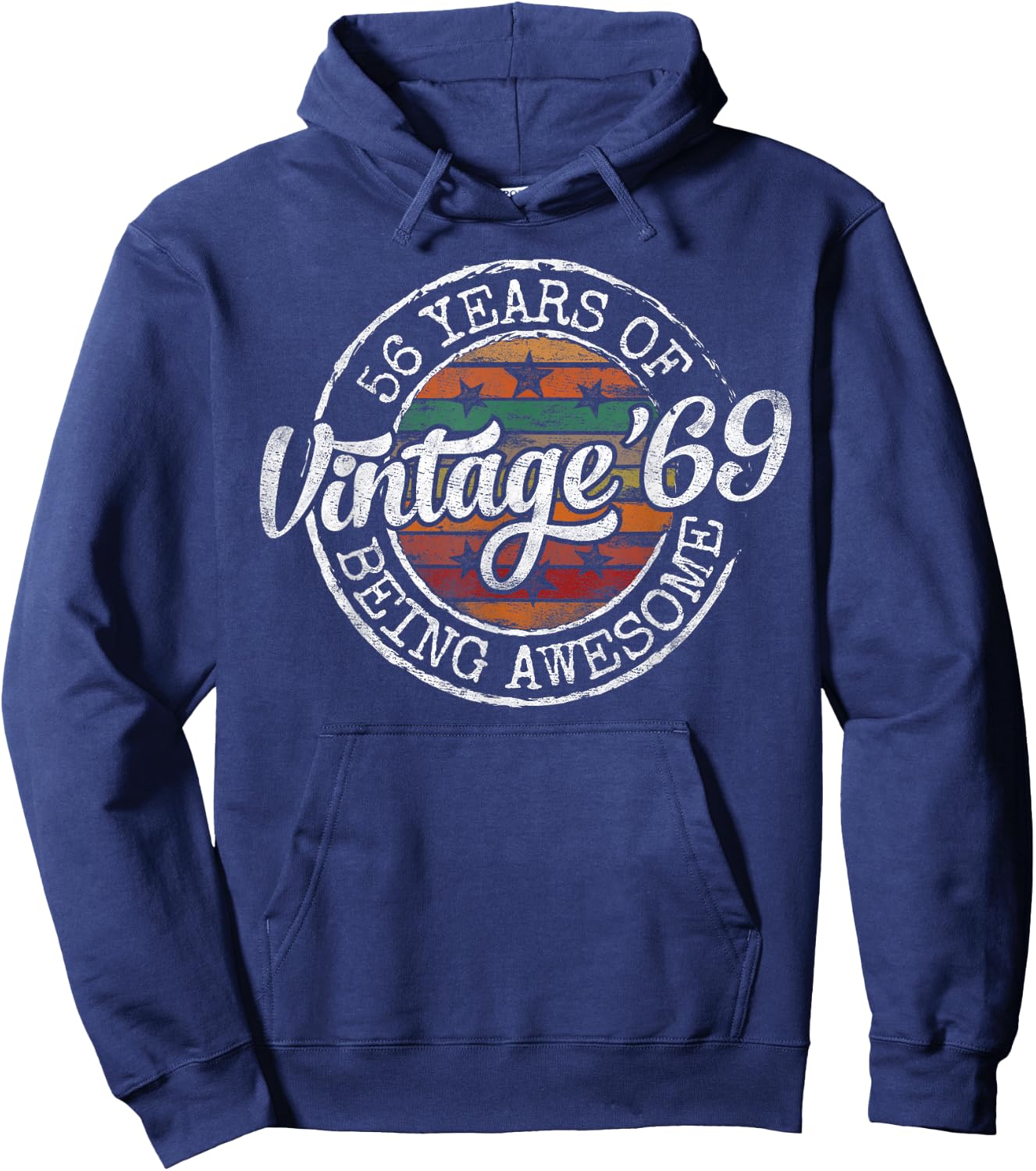 Vintage 1969 Bday Stamp 56th Birthday Gifts 56 Year Old Hoodie - Hoodie | Navy