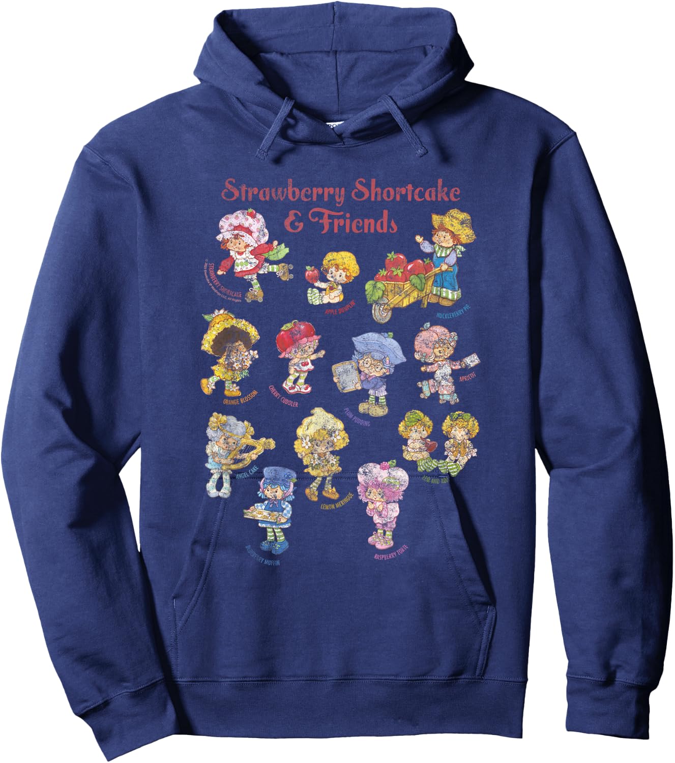 Strawberry Shortcake & Friends Vintage Character Sketchbook Hoodie - Hoodie | Navy