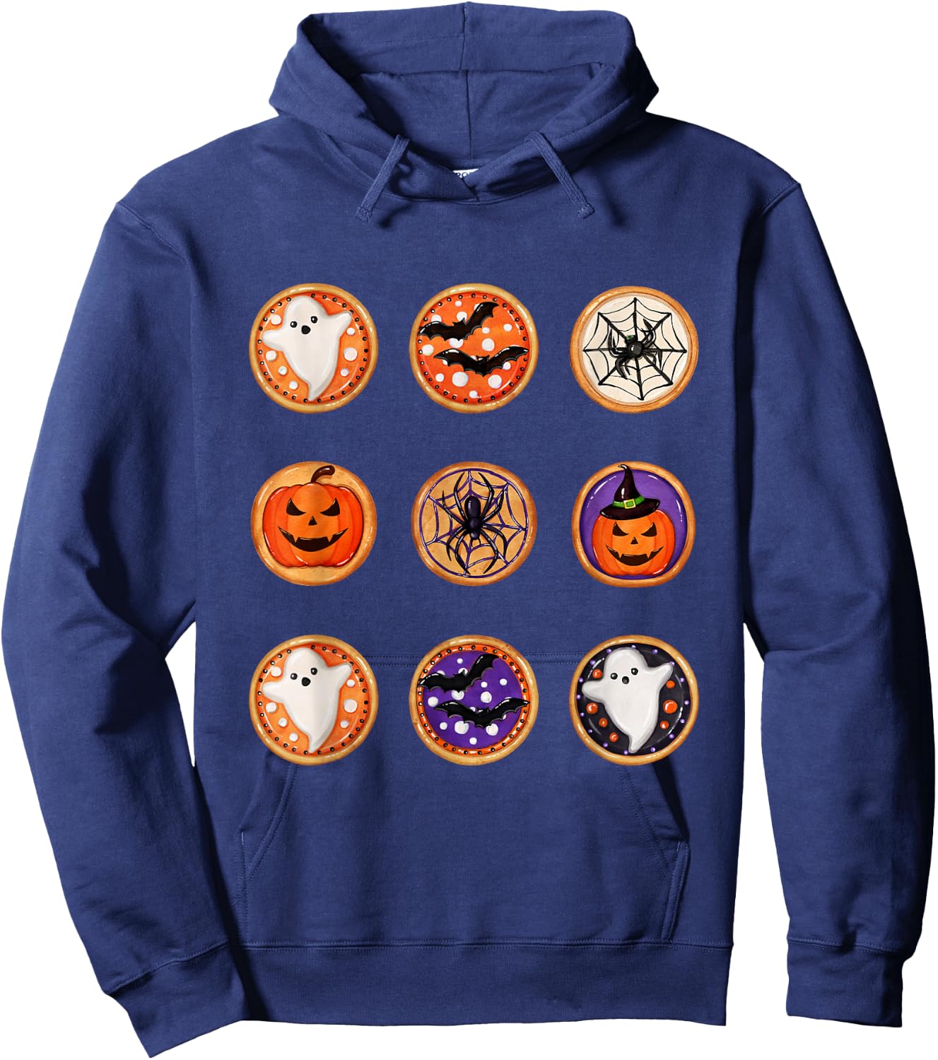 Halloween Cookies Ghost Pumpkin Halloween Sugar Cookie Hoodie - Hoodie | Navy