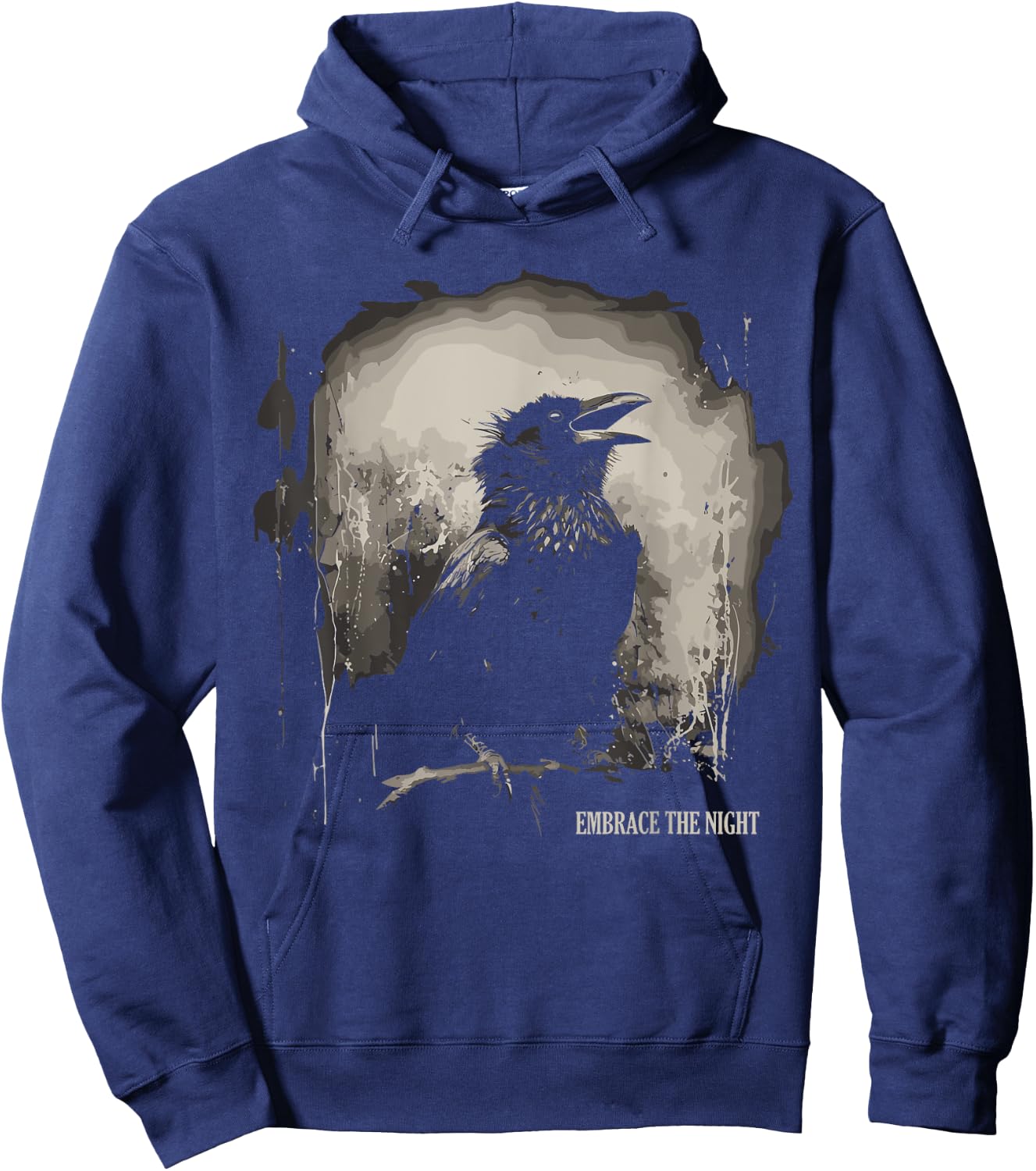 Embrace the Night - Mystic Raven Gothic Witchcraft Crow Hoodie - Hoodie | Navy