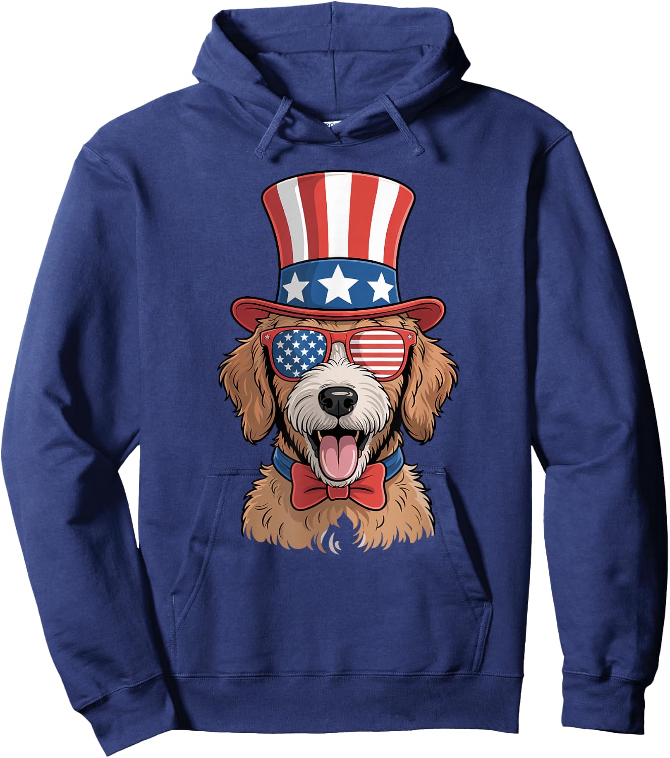USA American Flag Goldendoodle Golden Doodle 4th Of July Hoodie - Hoodie | Navy