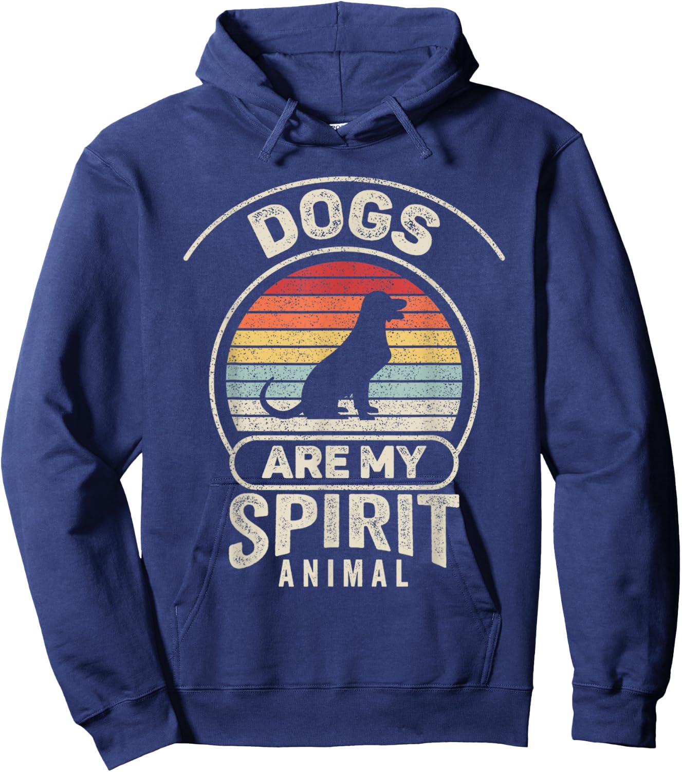 Retro Dogs Are My Spirit Animal Dog Lover Owner Women Girls Kids Hoodie - Hoodie | Navy