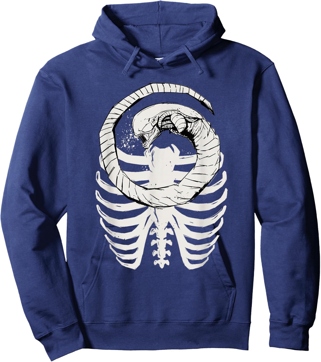Alien: Romulus Xenomorph Chestburster in Ribcage Art , Black, S Hoodie - Hoodie | Navy