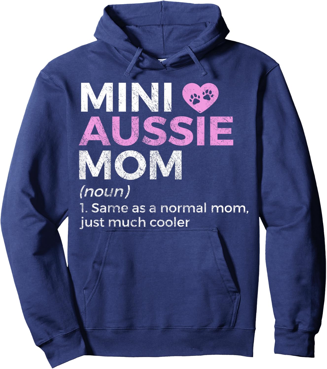 Mini Aussie Mom Definition Australian Shepherd Hoodie - Hoodie | Navy