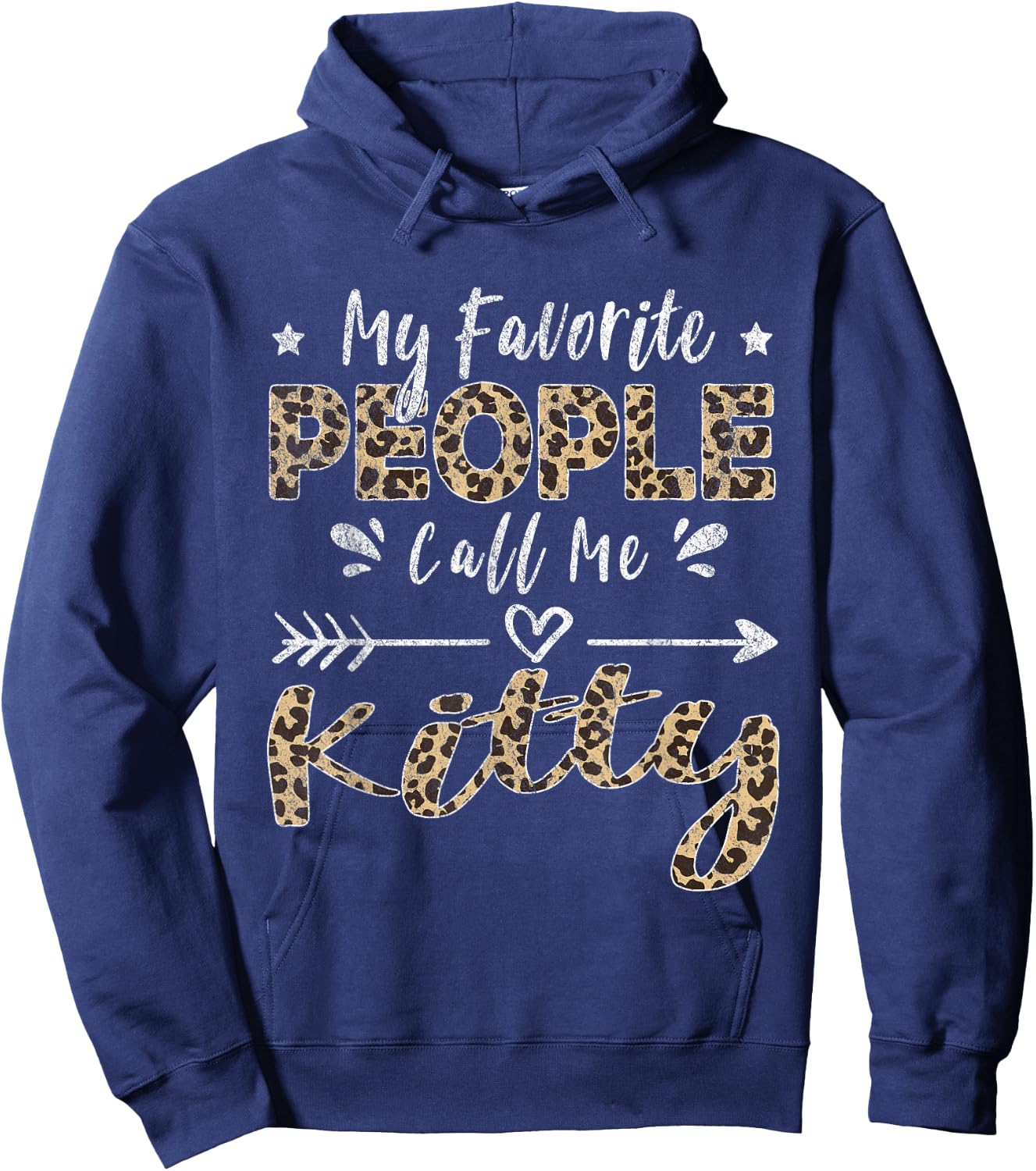 My Favorite People Call Me Kitty Leopard Hoodie - Hoodie | Navy