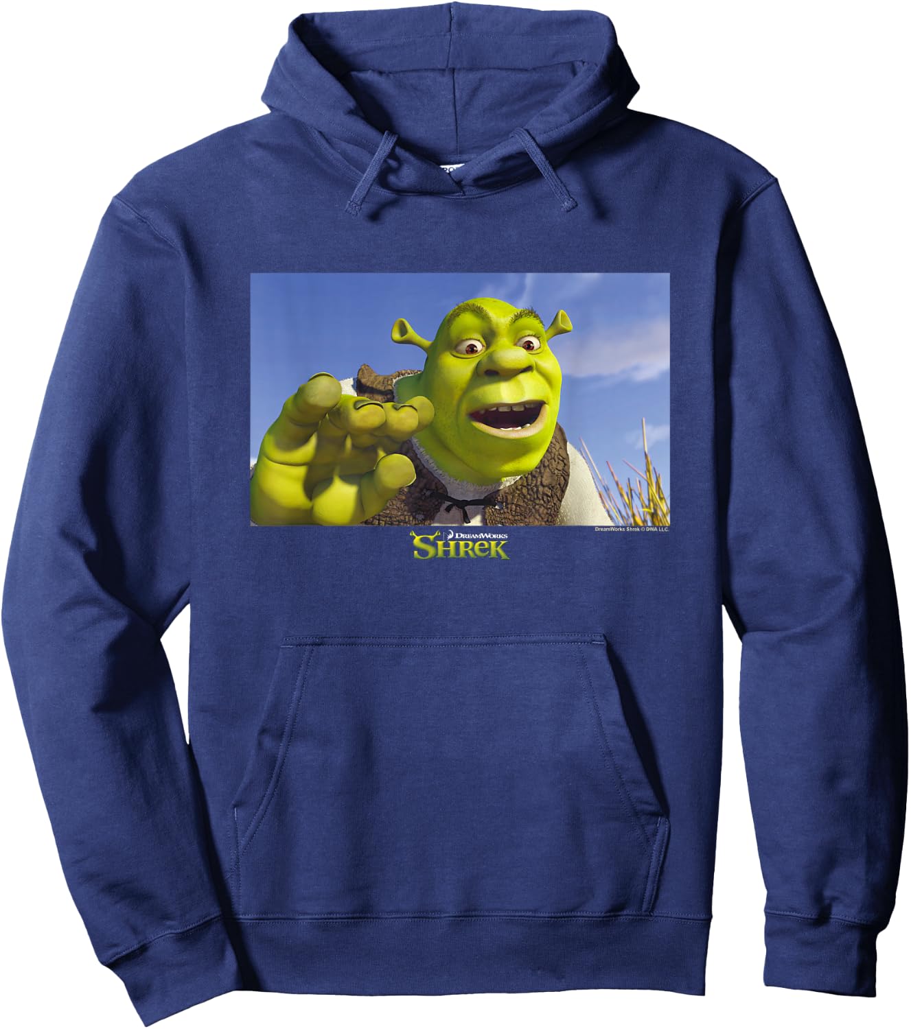 Shrek Iconic Sarcastic Shrek Scene Big Chest Poster Hoodie - Hoodie | Navy