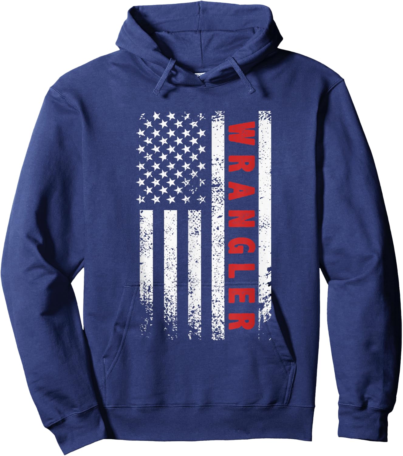 US Wrangler-Profession Independence Day Red Line USA Flag , black Hoodie - Hoodie | Navy