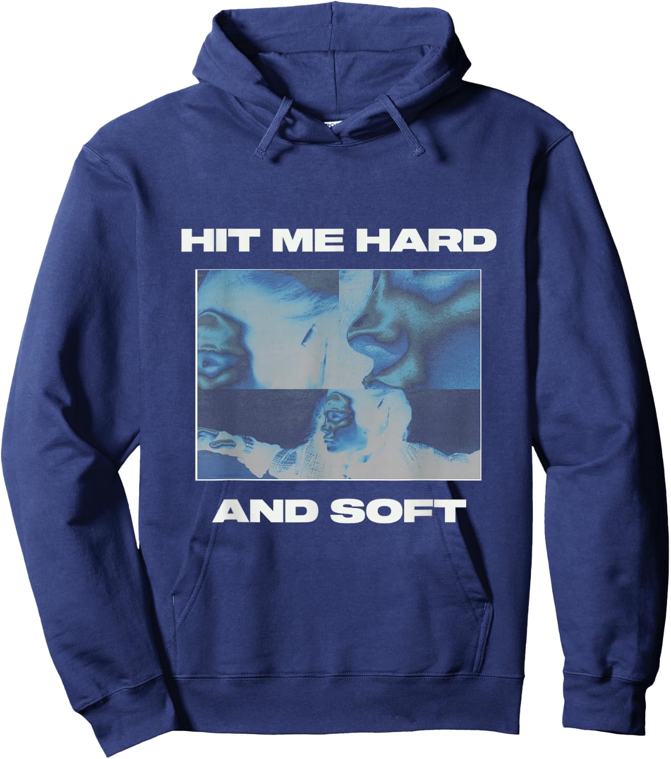 Official Billie Eilish HIT ME Hard and Soft Blue Reverse , Blue, S Hoodie - Hoodie | Navy