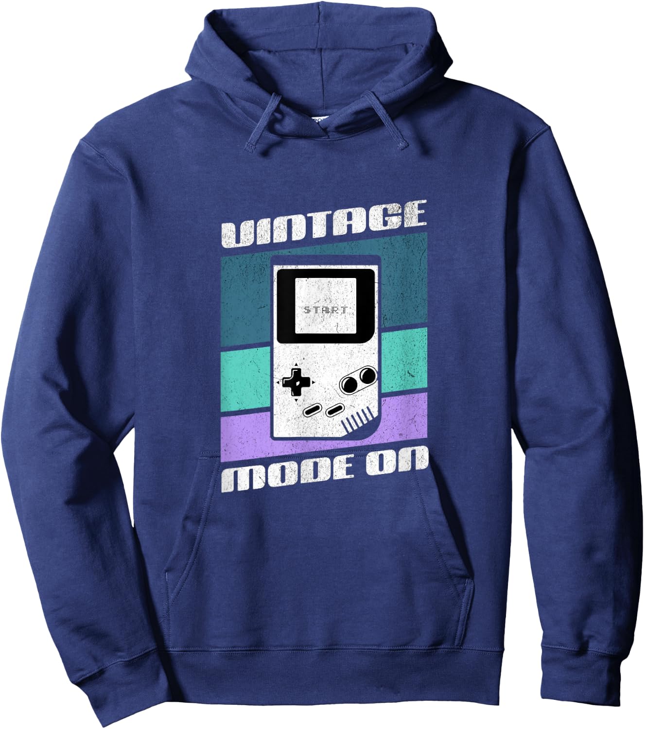 Vintage Mode on Gaming Retro Oldschool Game Boy 80s 90s , black Hoodie - Hoodie | Navy