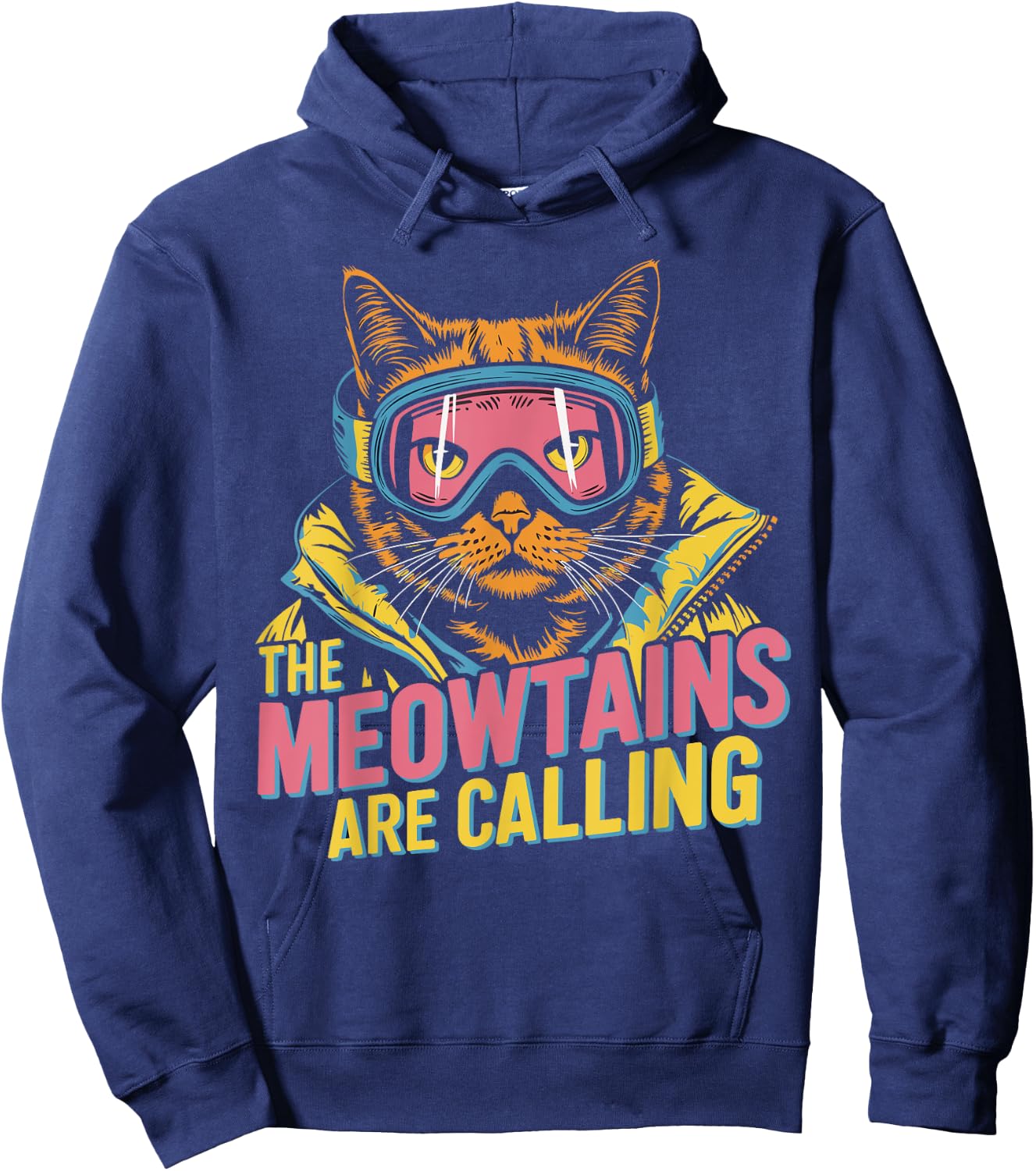 The meowtains are calling Cat Snowboard Ski Kids Men Women Hoodie - Hoodie | Navy