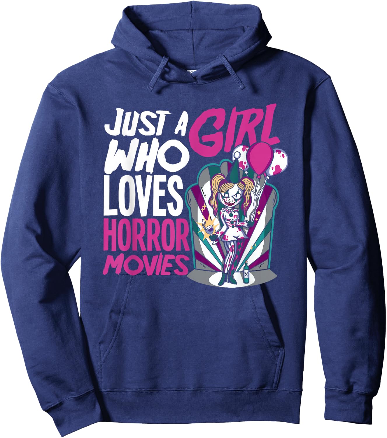 Just A Girl Who Loves Horror Movies Horror Movie Lover Hoodie - Hoodie | Navy