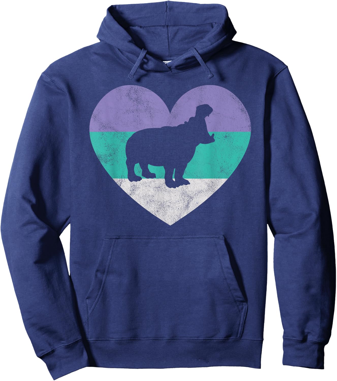 Hippopotamus Gift & Girls Retro Cute Hoodie - Hoodie | Navy