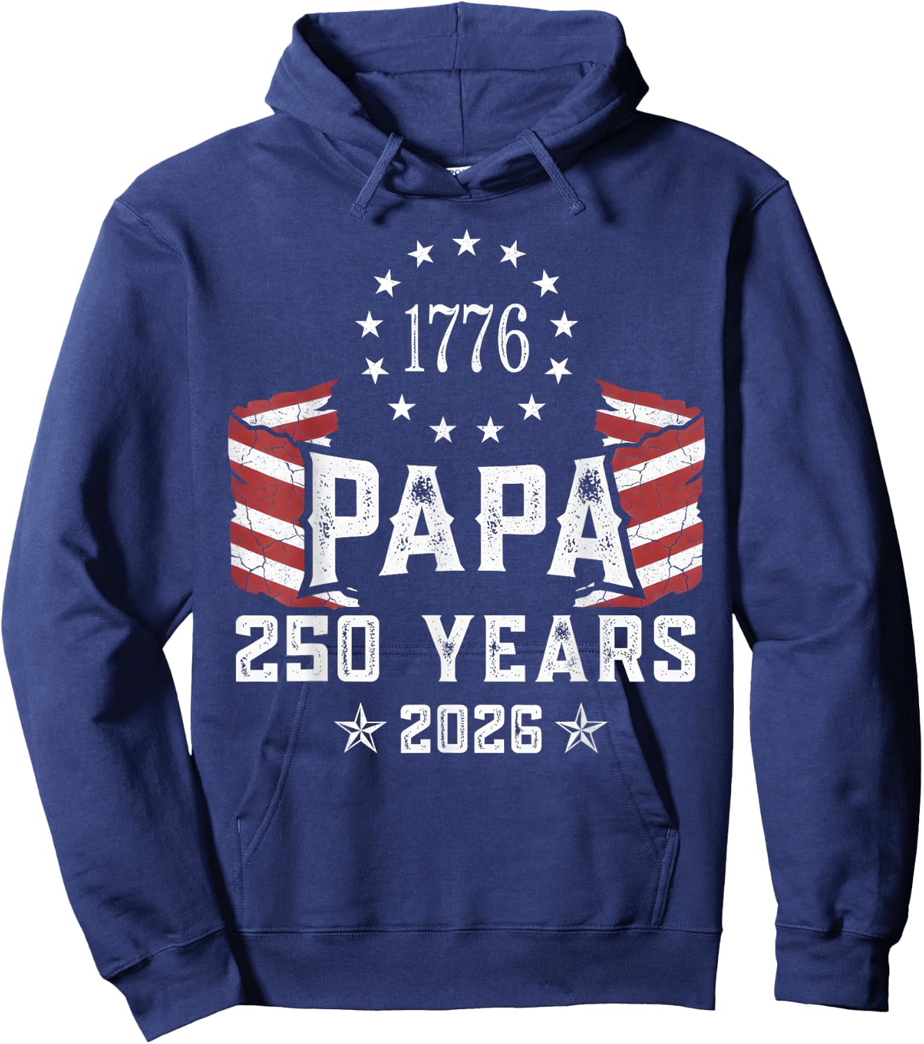 Papa American Flag 250 Years 4th of July Grandpa Hoodie - Hoodie | Navy