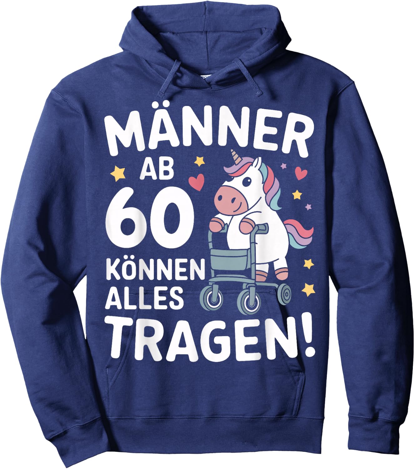 60th Birthday Man Woman 60 Years 1964 Decorative Funny Gift , black Hoodie - Hoodie | Navy