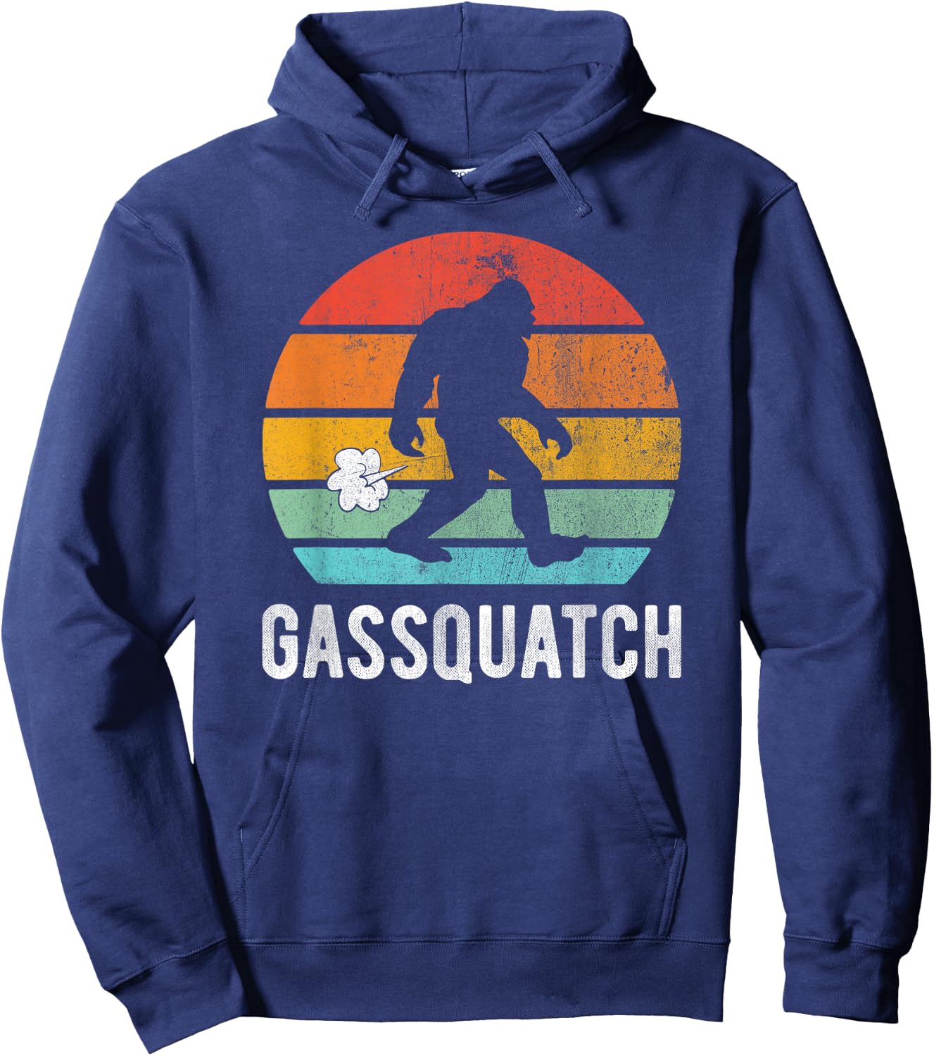 Gassquatch Funny Farting Bigfoot Sasquatch Fart Joke Pun Hoodie - Hoodie | Navy