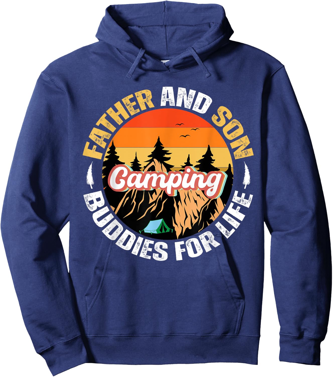 Dad and Son Camping Buddies for Life Family Matching Camping Hoodie - Hoodie | Navy