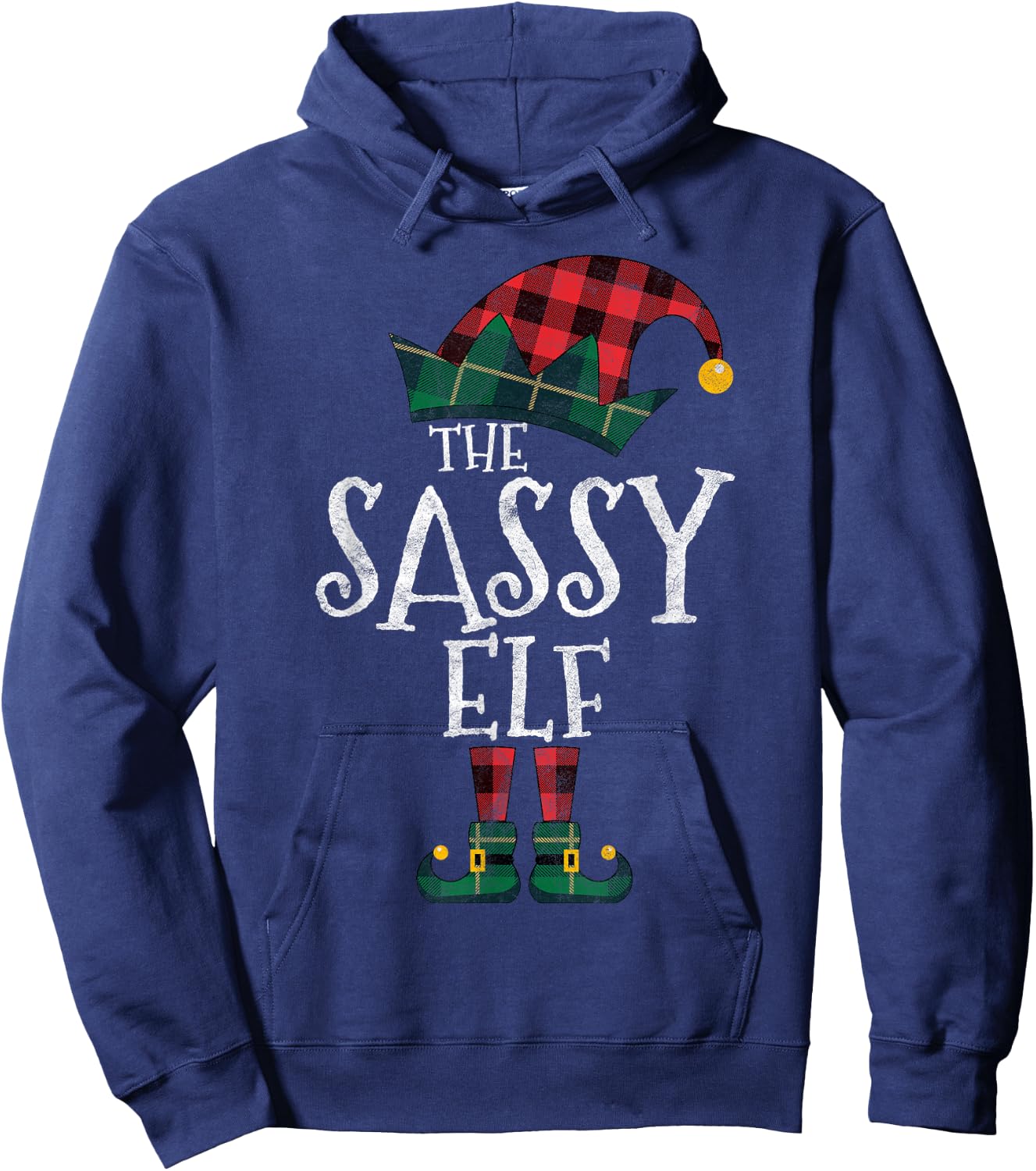 The Sassy Elf Matching Family Group Gift Funny Christmas Hoodie - Hoodie | Navy