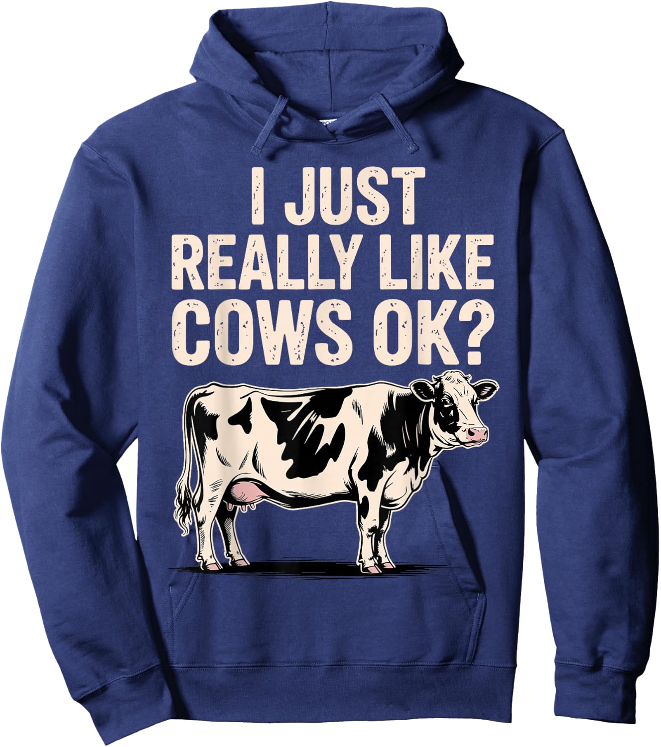 Funny Cow Design Women Kids Dairy Cattle Cow Lovers Hoodie - Hoodie | Navy