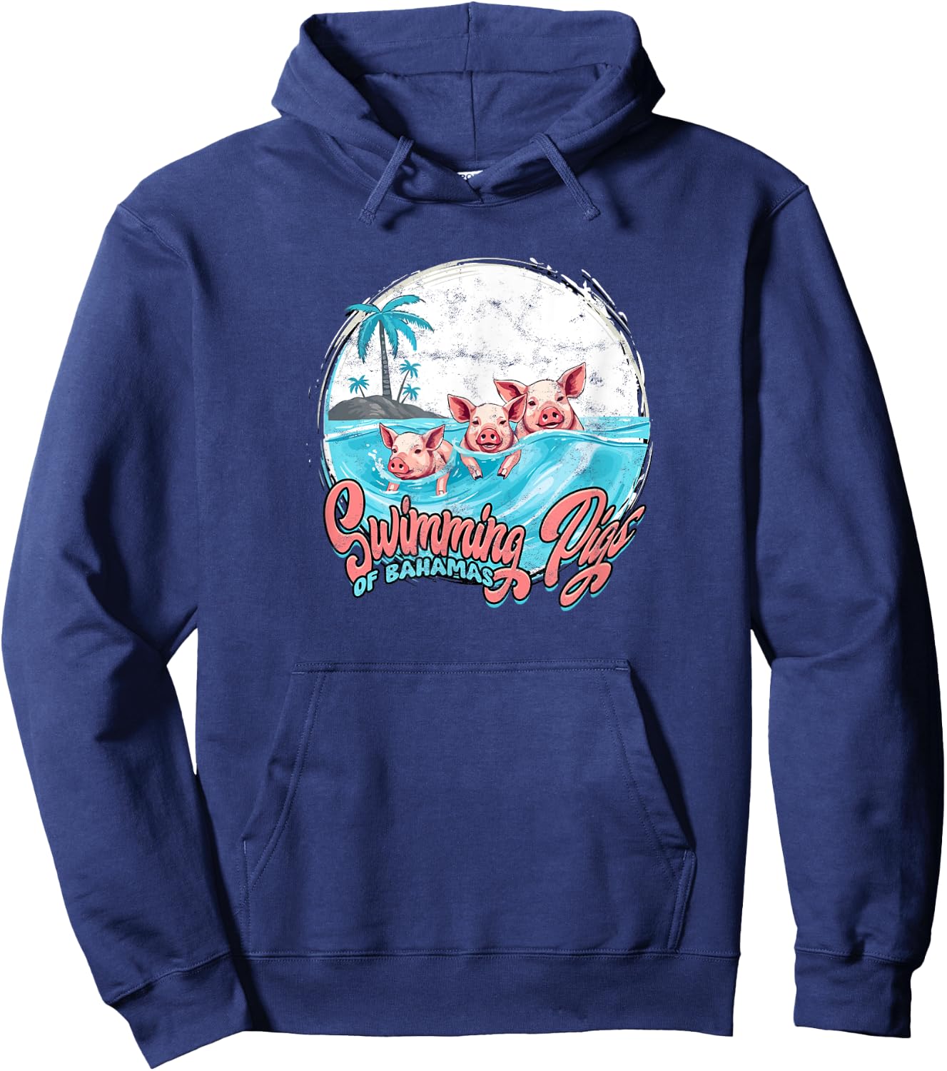 Swimming Pigs Bahamas - Fun Hoodie - Hoodie | Navy