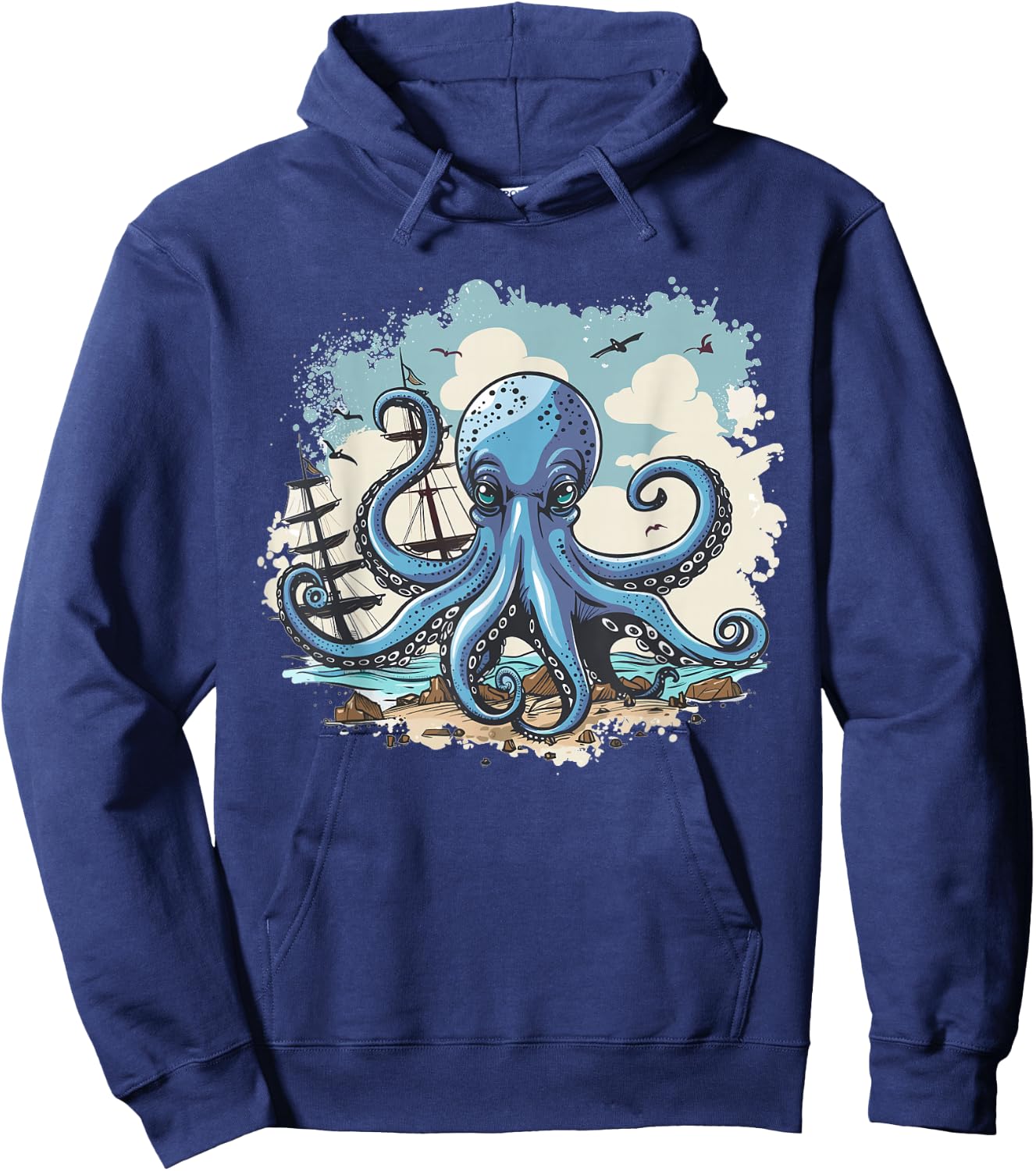 Cute Octopus Art I Kids Octopus Hoodie - Hoodie | Navy