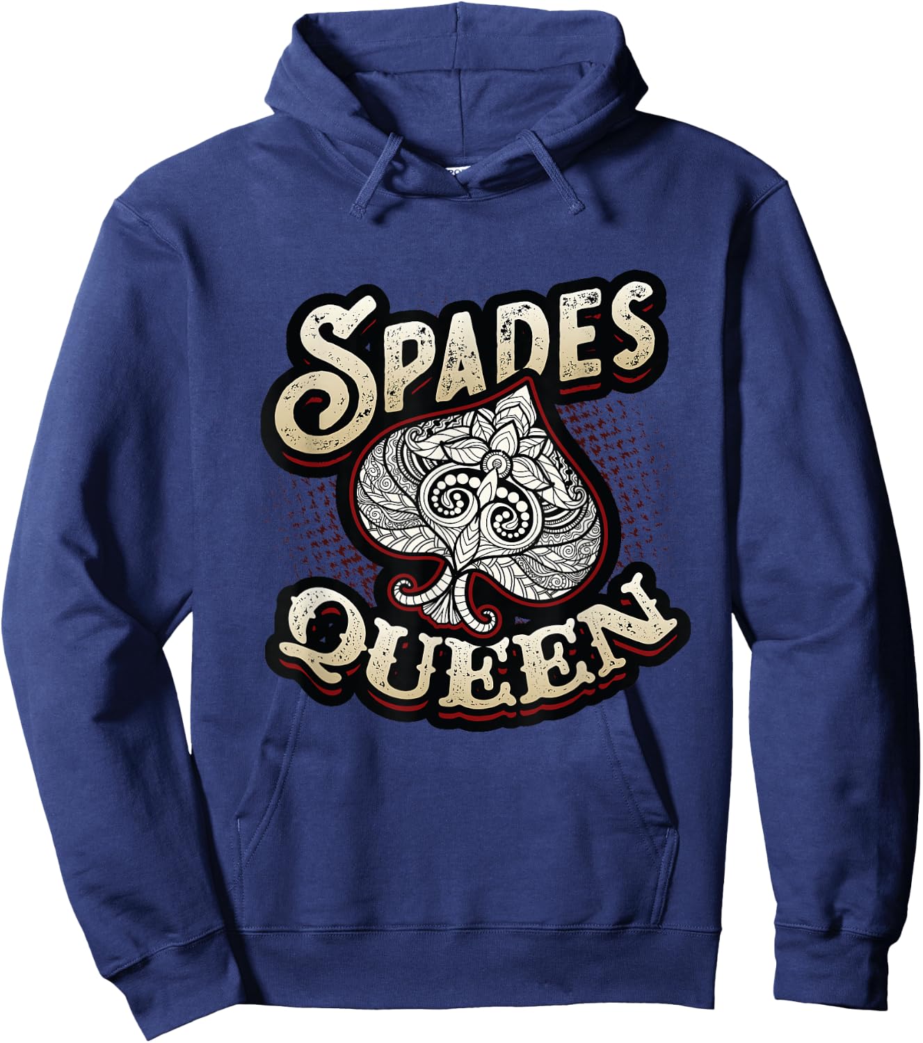 Spades Queen Spades Card Game Hoodie - Hoodie | Navy