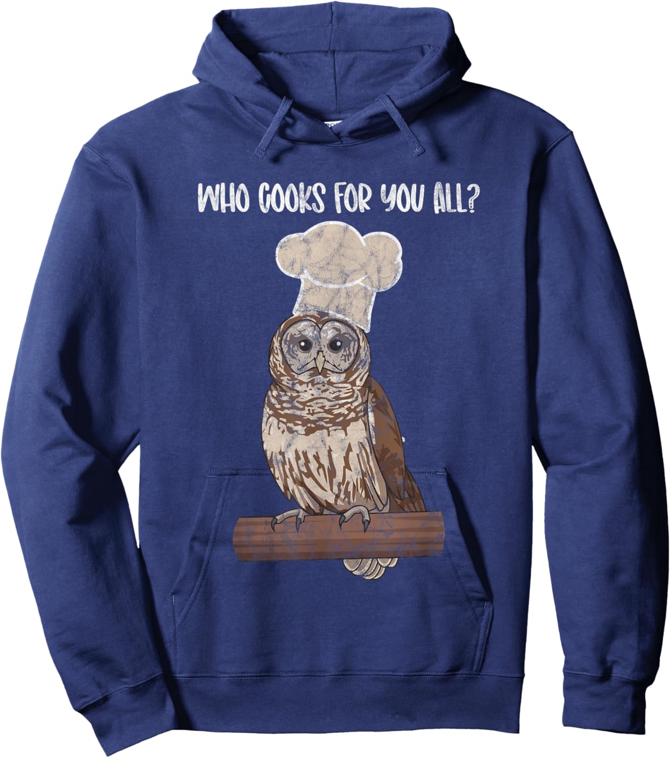 Barred Owl Chef owl lover, bird fan birder Hoodie - Hoodie | Navy