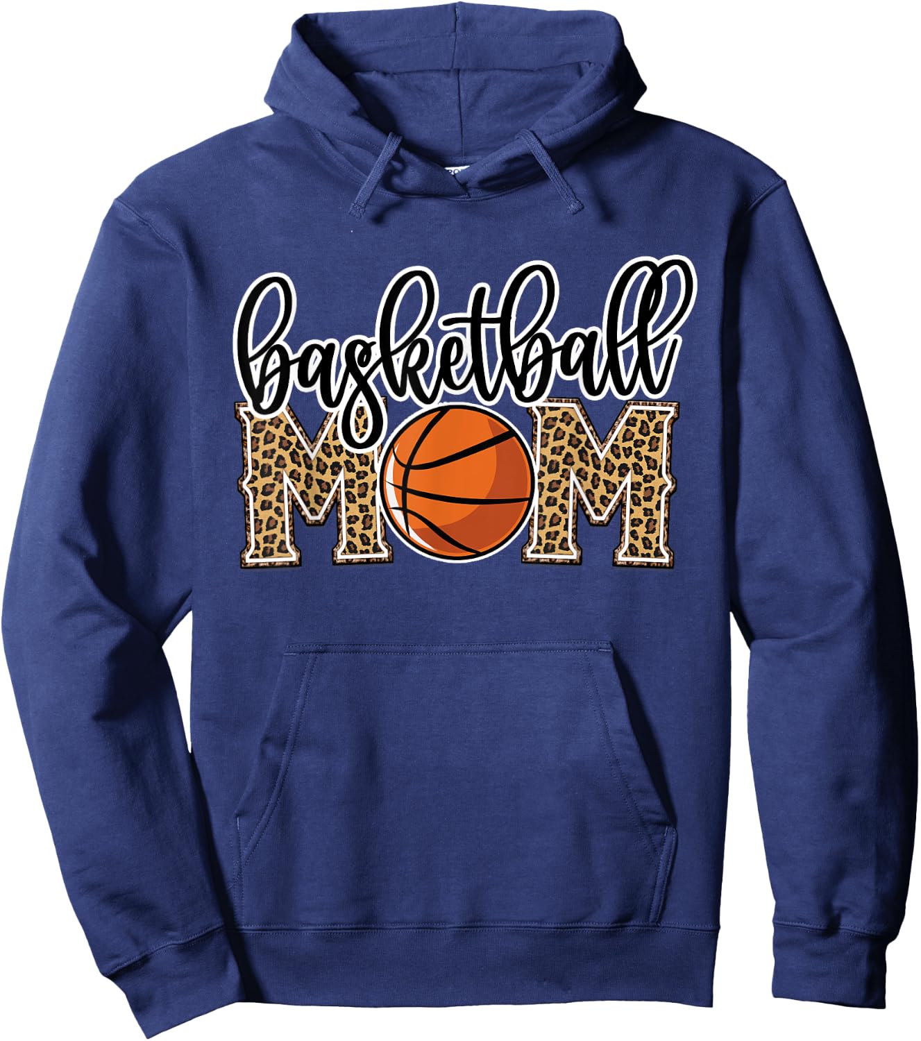 Basketball Mom Leopard Print Cheetah Proud Mom Sport Hoodie - Hoodie | Navy