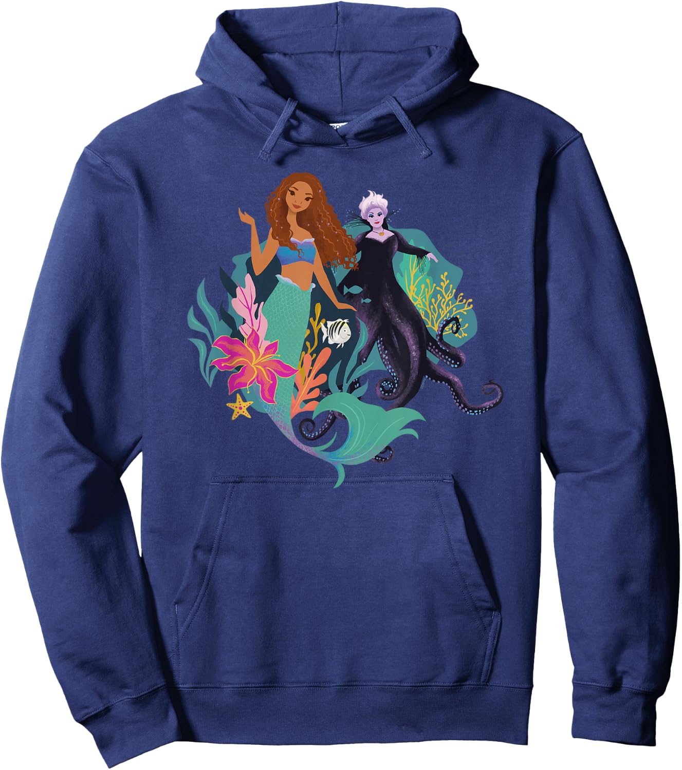 Disney The Little Mermaid Ariel, Flounder and Ursula Hoodie - Hoodie | Navy