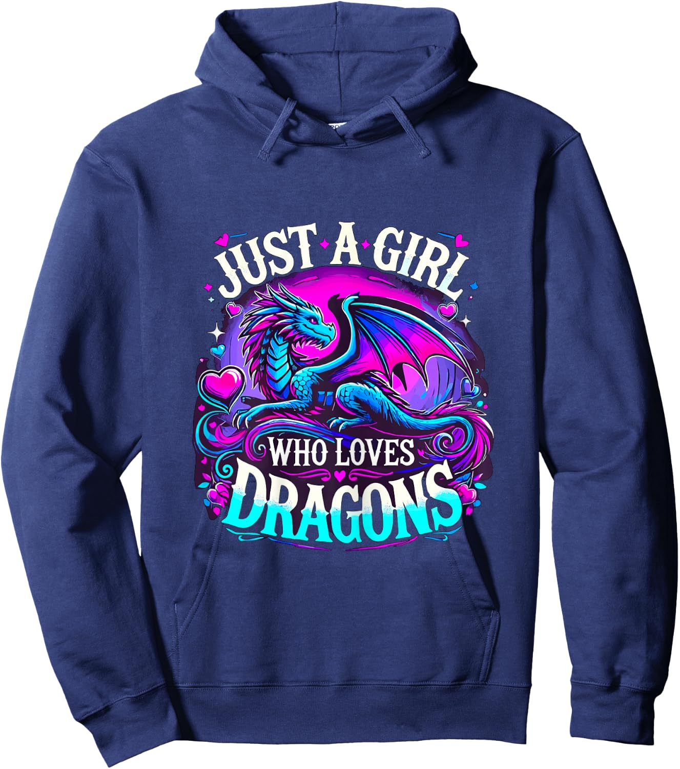 Just a Girl who loves Dragons Hoodie - Hoodie | Navy