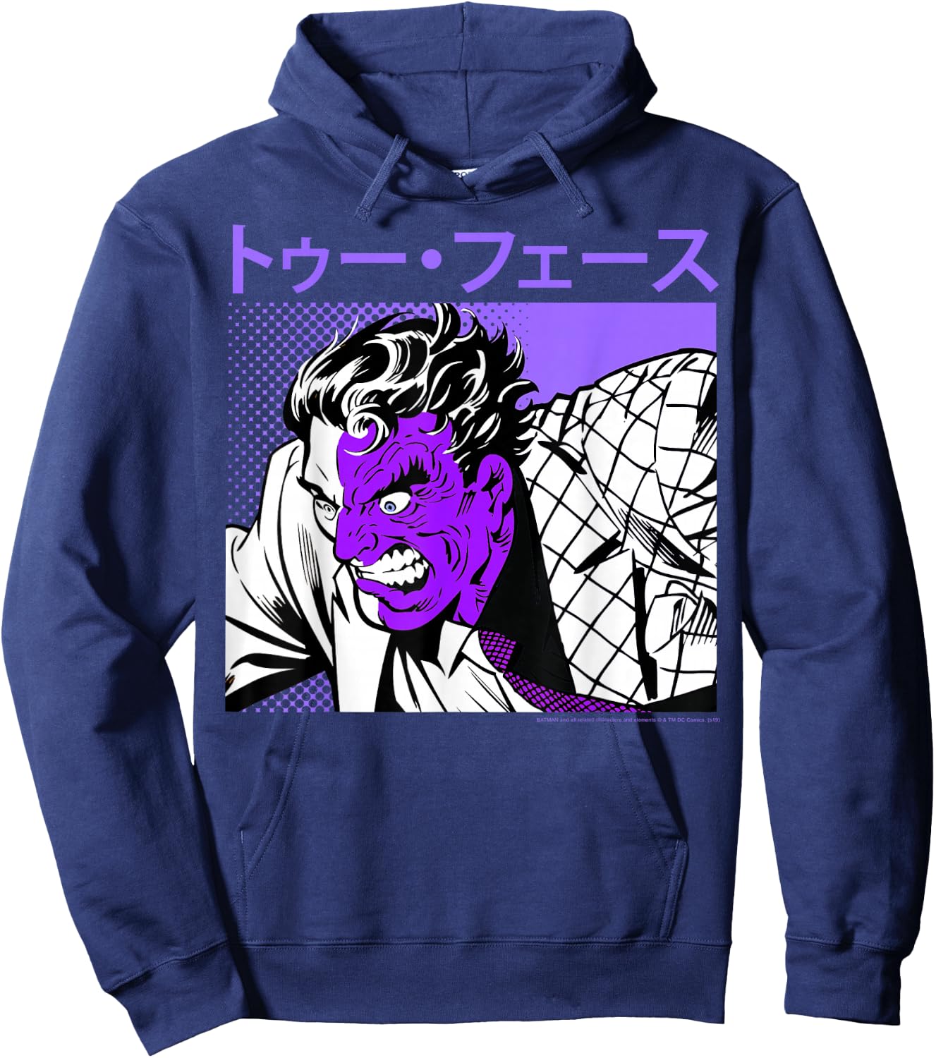 DC Comics Two-Face Kanji Portrait Hoodie - Hoodie | Navy