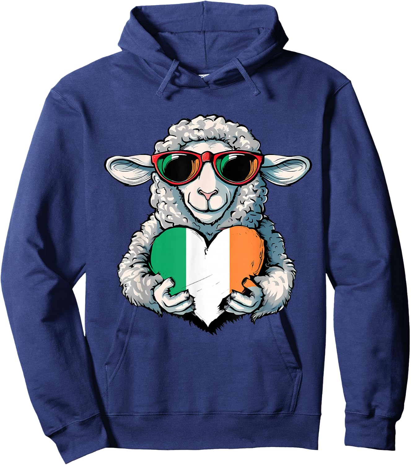 Irish Flag Ireland Heart Sheep Irish Roots Irish Pride Hoodie - Hoodie | Navy