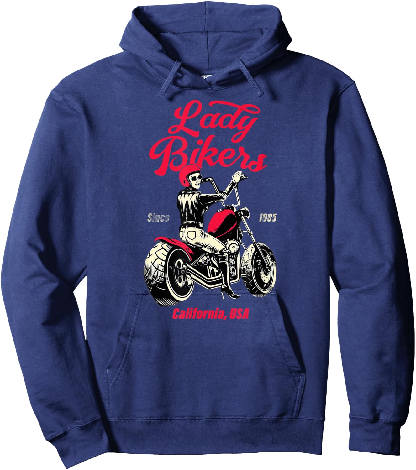 Bike Queen: Reiten wie ein Boss! Lady Biker Power Hoodie - Hoodie | Navy