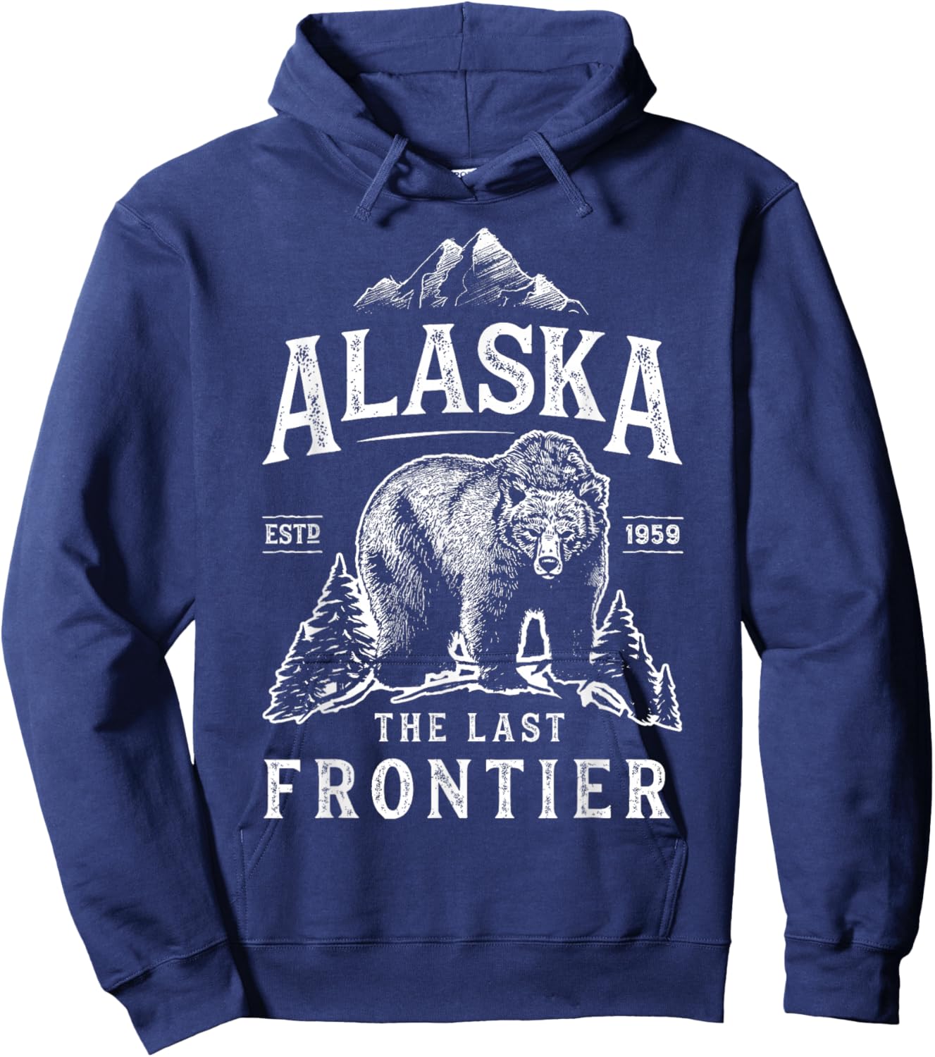 Alaska T Shirt The Last Frontier Bear Home Men Women Gifts Hoodie - Hoodie | Navy
