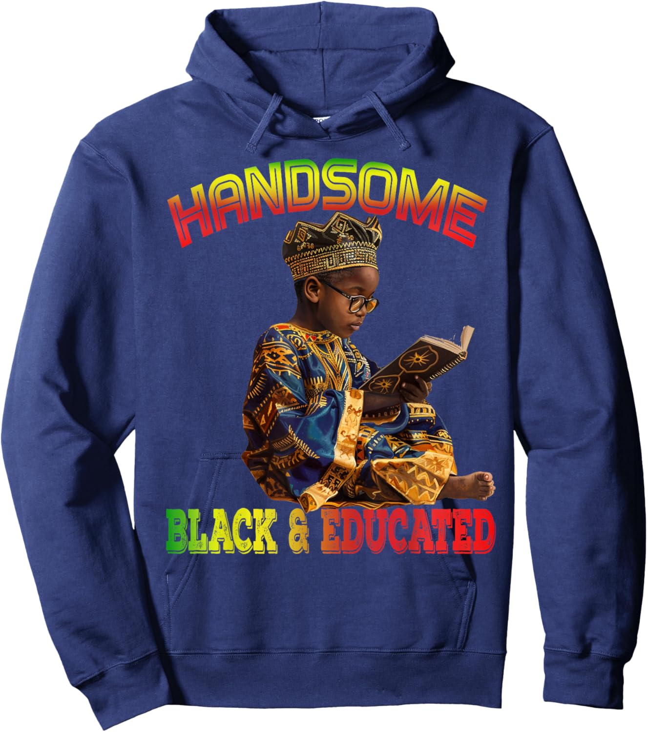 Handsome Black Educated Black History African Kids Boy Hoodie - Hoodie | Navy