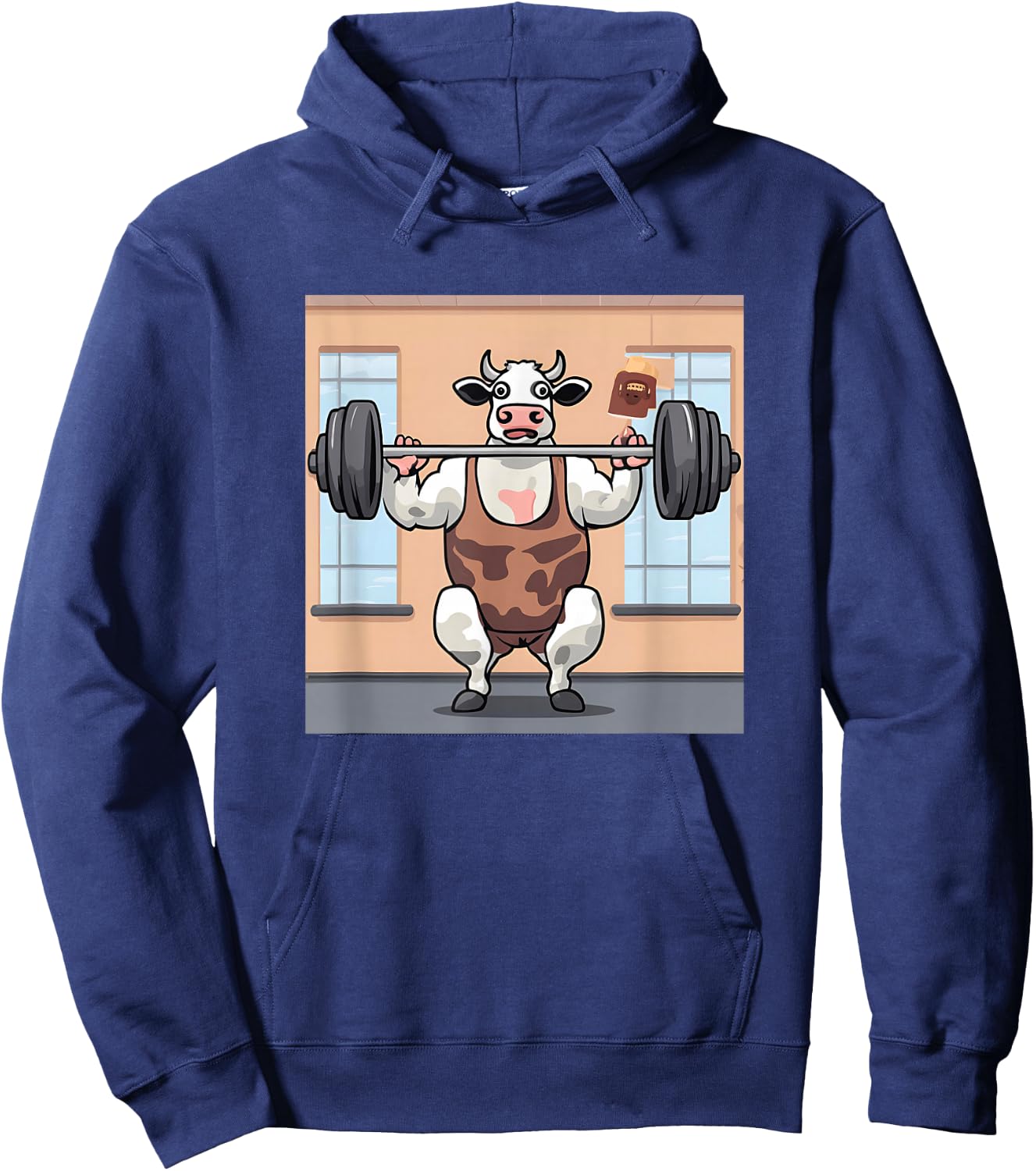 Lean Beef Cow Weightlifting Lean AF Lean Beef Patty Hoodie - Hoodie | Navy