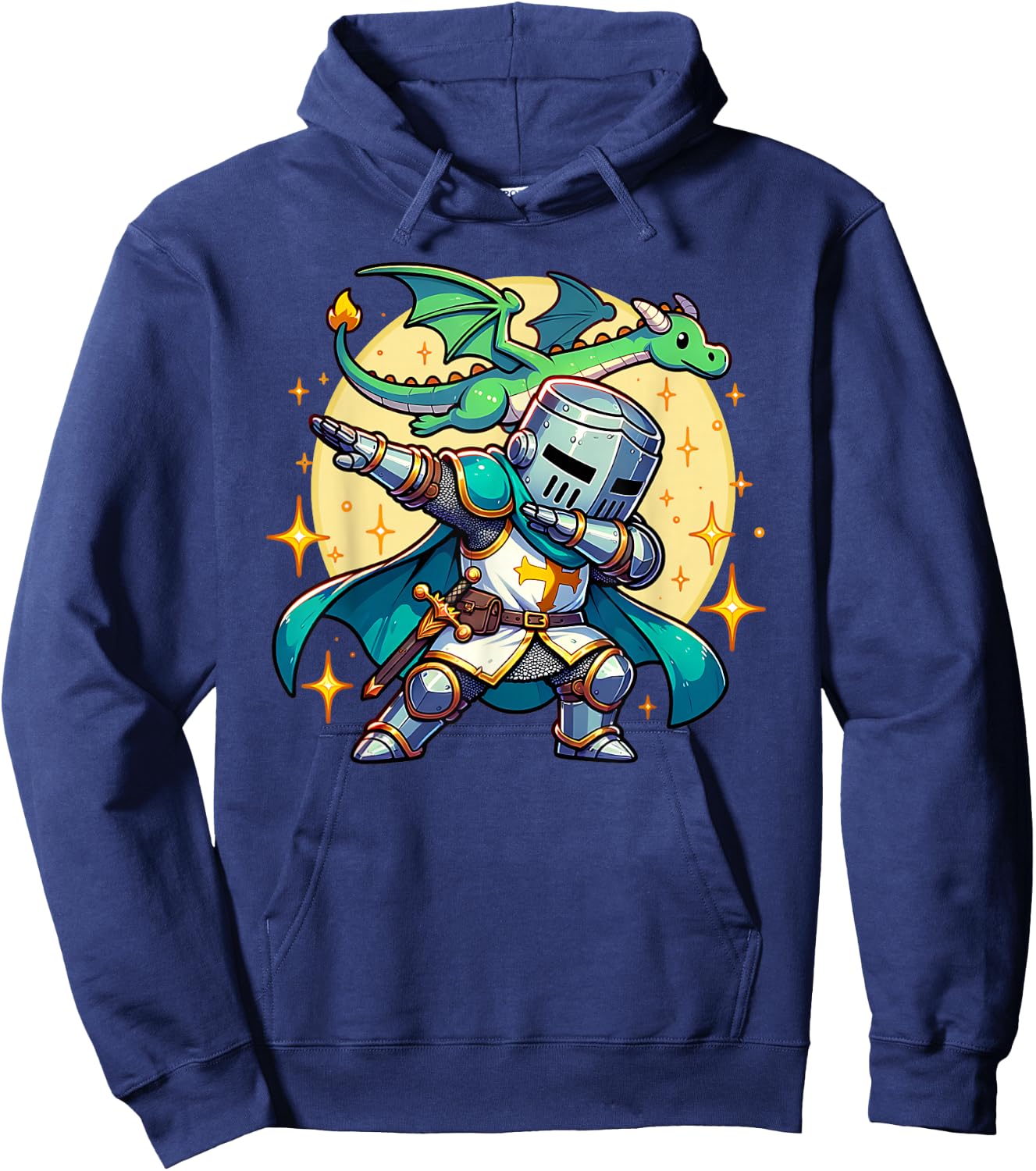 Dabbing Medieval Knight Dragon Funny Renaissance Ren Faire Hoodie - Hoodie | Navy