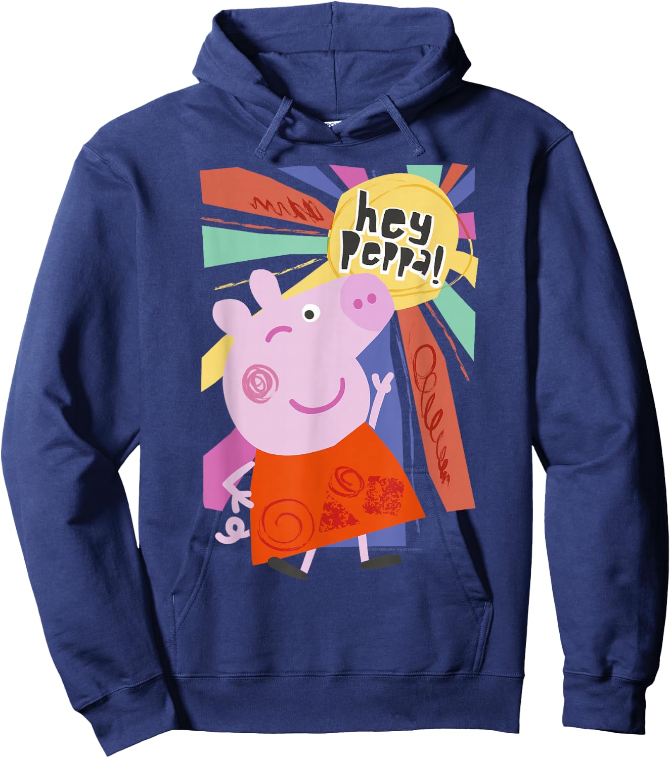 Peppa Pig Hey Peppa Colorful Sunshine Striking Pose Portrait Hoodie - Hoodie | Navy