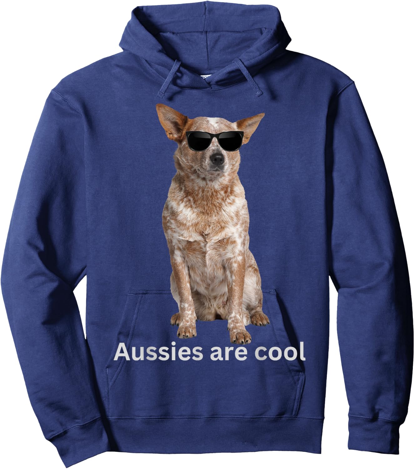 Dogs in Sunglasses Cool Dog Studio Bucharest Australian Cattle Dog Red Heeler Blue Heeler funny Aussie , Small, Black Hoodie - Hoodie | Navy