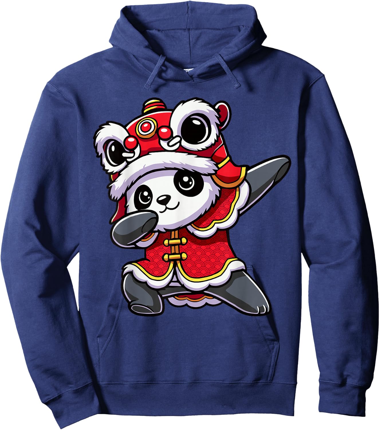 Chinese Lunar New Year 2026 Dabbing Panda Lion Dance Hoodie - Hoodie | Navy