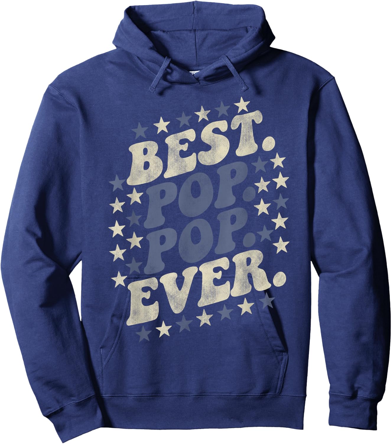 Best Pop-Pop Ever Grandpa Vintage American Flag Fathers Day Hoodie - Hoodie | Navy