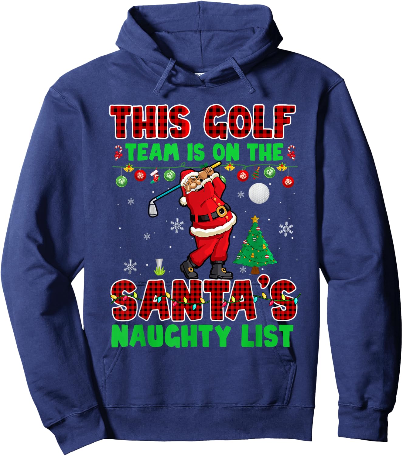 Golf Team Is On Santa's Naughty List Xmas Santa Player Hoodie - Hoodie | Navy