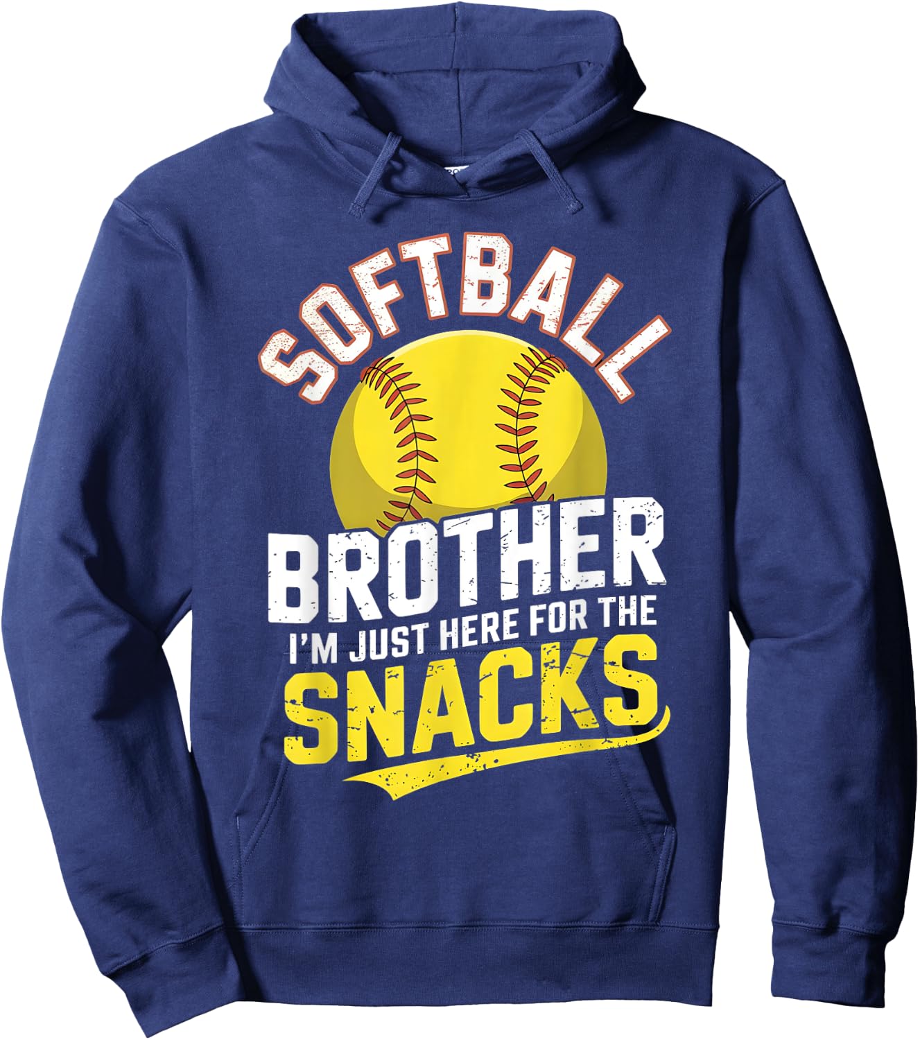 Softball brother I'm Just Here for the snacks Toddler Kids Hoodie - Hoodie | Navy