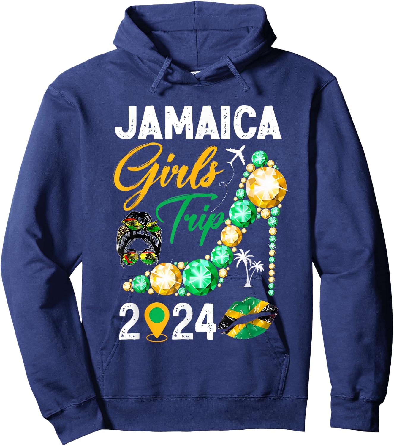 Girls Trip Jamaica 2024 Weekend Summer Vacation Trip Hoodie - Hoodie | Navy