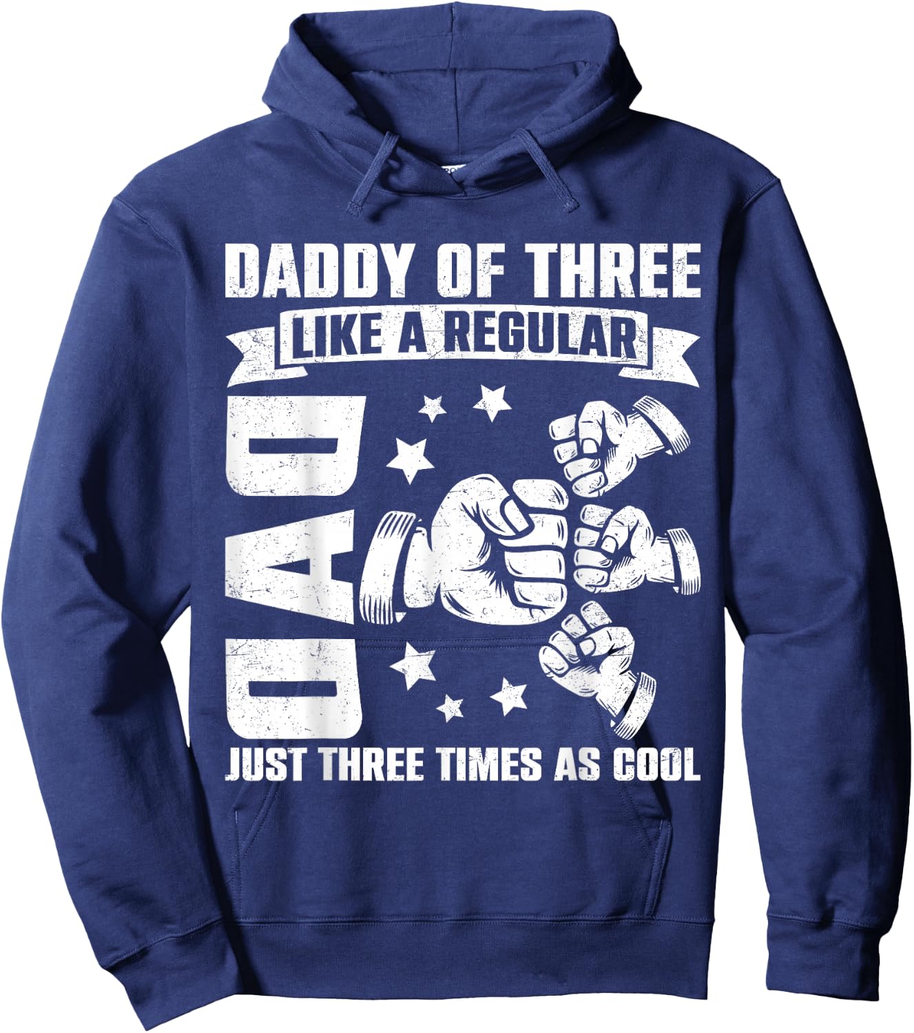 Daddy of Three Family Matching Funny Father's Day Dad Dada Hoodie - Hoodie | Navy