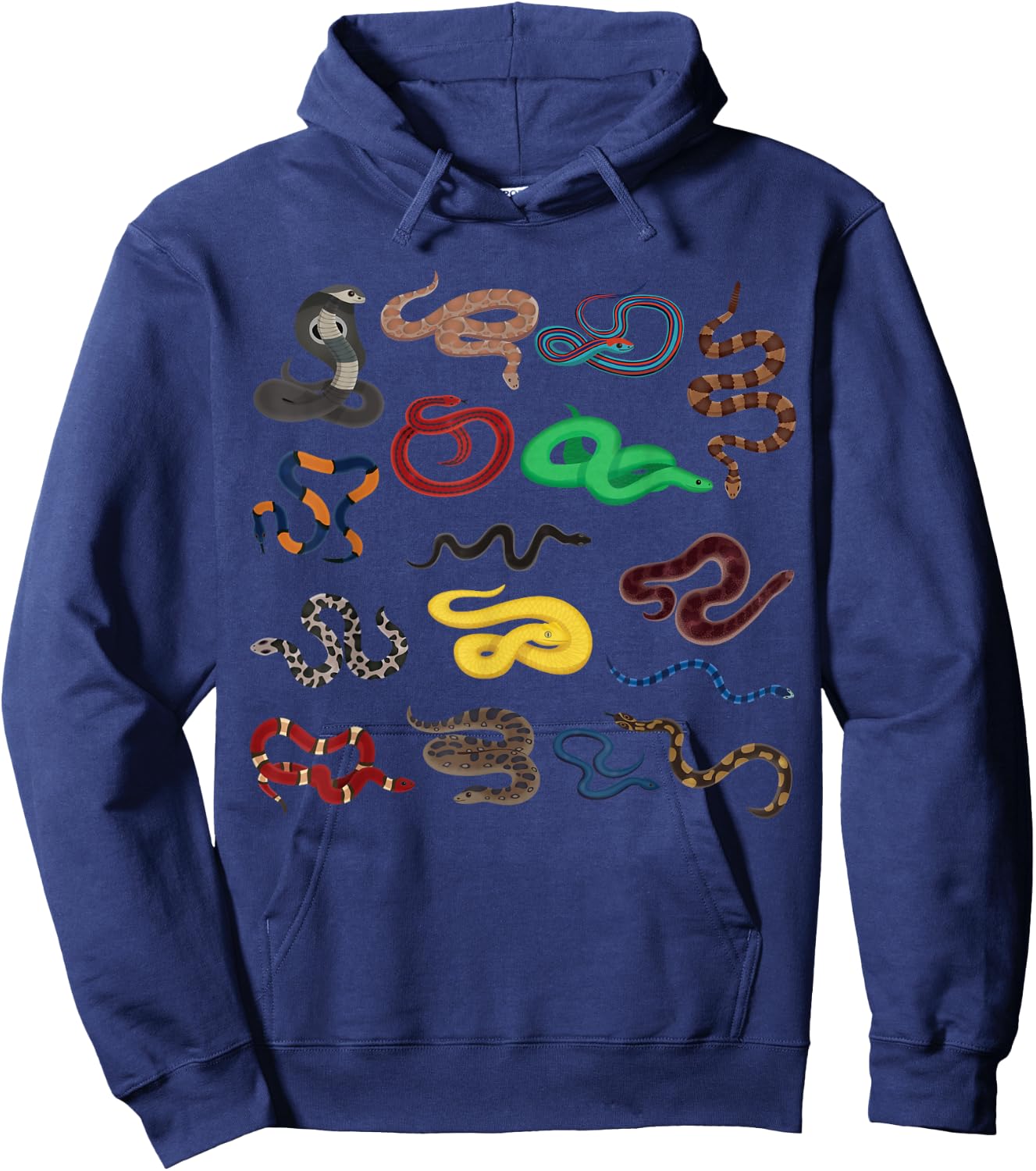 Types Of Snakes Herpetologist Kids Boys Girls Educational Hoodie - Hoodie | Navy