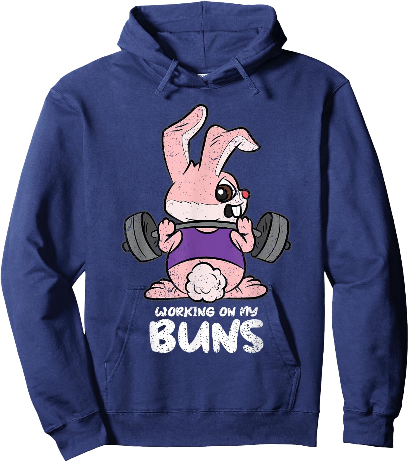 Working On My Buns Easter Lifitng Gym Workout Fitness Hoodie - Hoodie | Navy